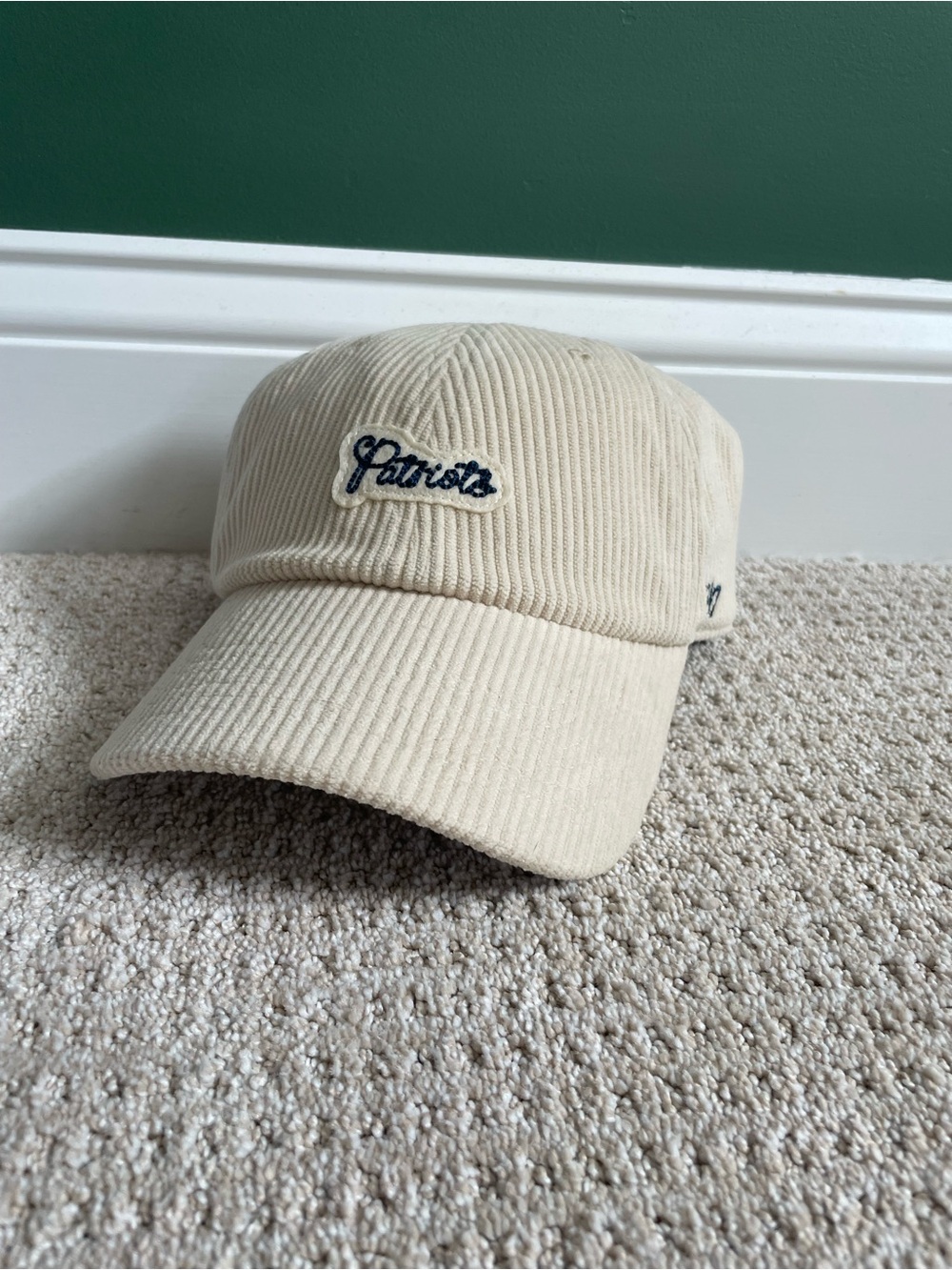 NWT 47 Brand Patriots Corduroy Cap in Cream